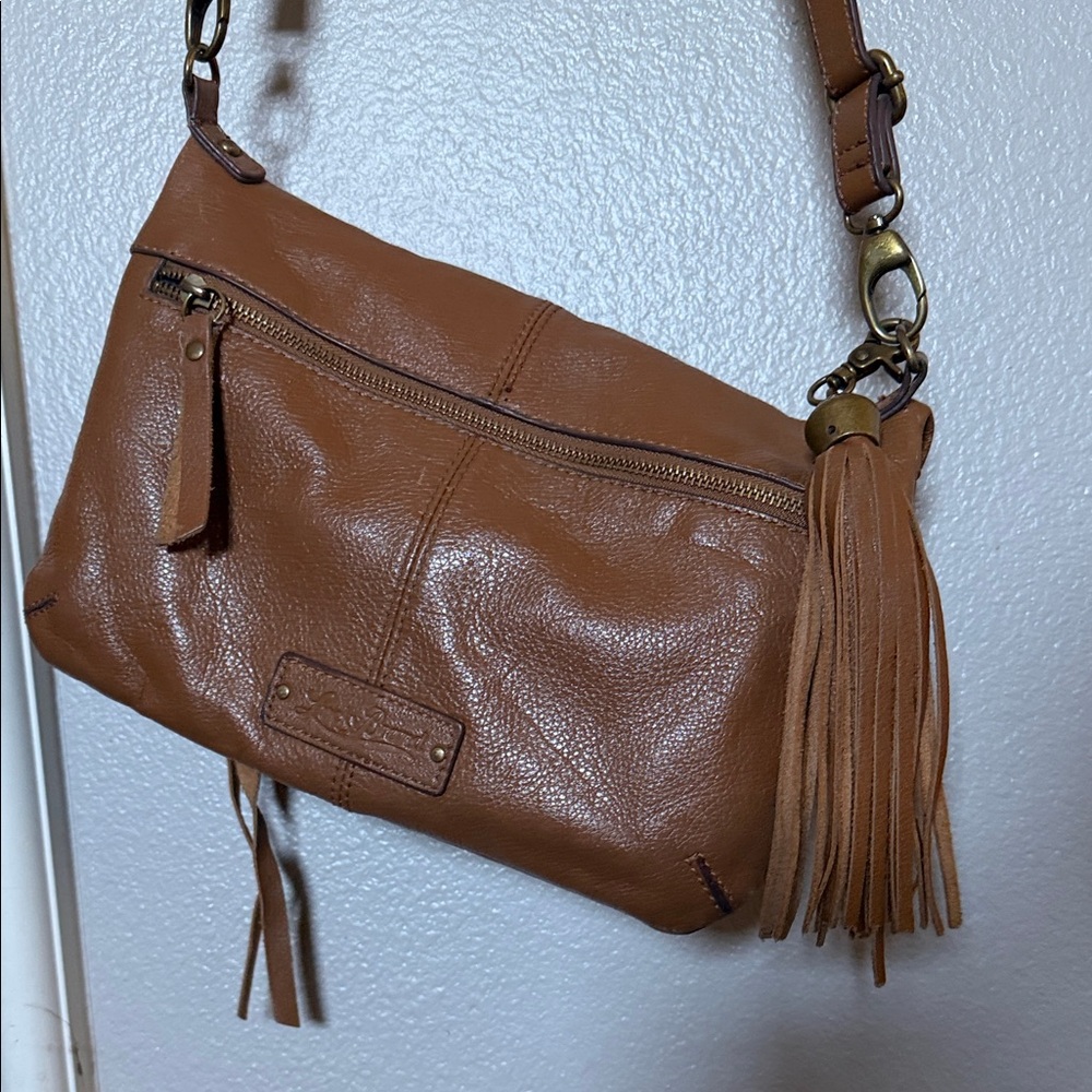 Lucky Brand Tan Leather Crossbody Bag